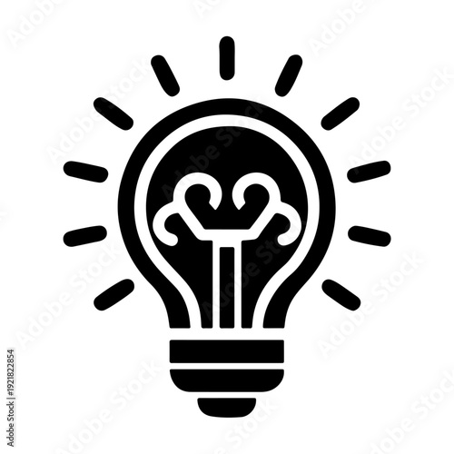 Lighting Electric Lamp Icon vector, Black silhouette icon vector
