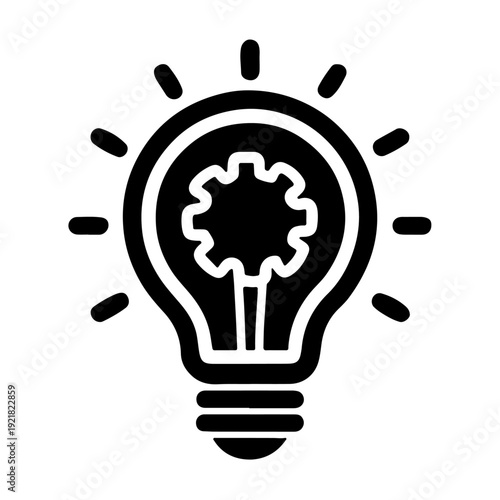 Lighting Electric Lamp Icon vector, Black silhouette icon vector
