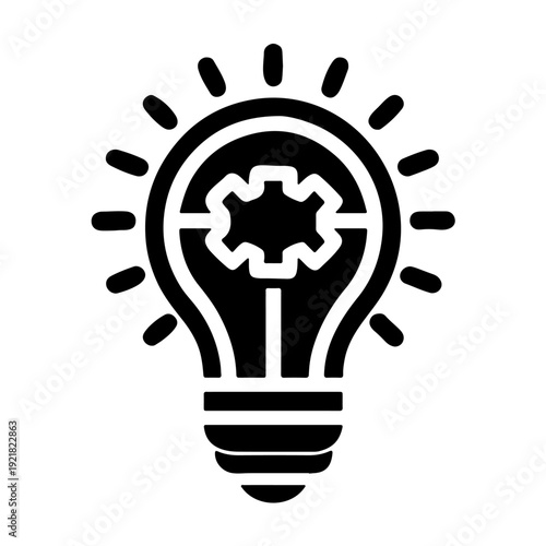 Lighting Electric Lamp Icon vector, Black silhouette icon vector
