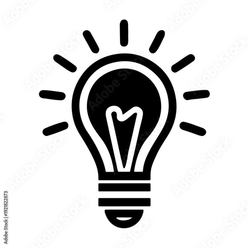 Lighting Electric Lamp Icon vector, Black silhouette icon vector
