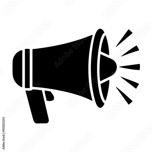 Megaphone Icon vector, Black silhouette icon vector
