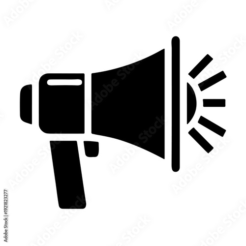 Megaphone Icon vector, Black silhouette icon vector
