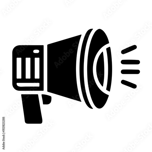 Megaphone Icon vector, Black silhouette icon vector
