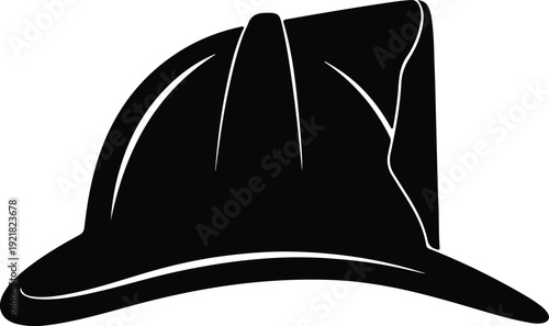 silhouette firefighter helmet protective headwear safety equipment vector design