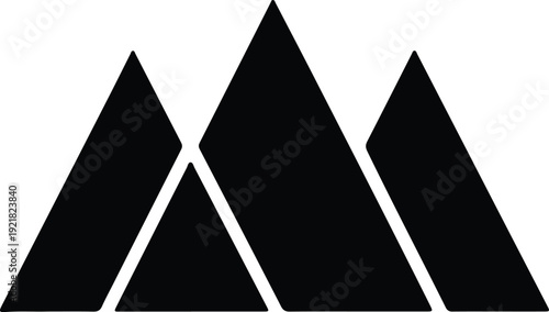 silhouette geometric mountain range abstract shapes landscape vector design