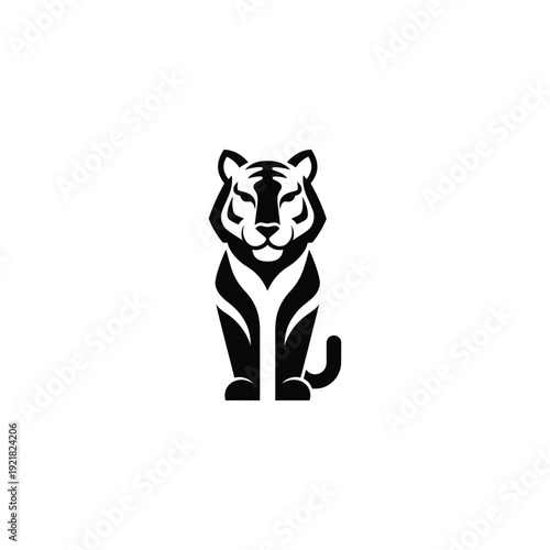 A serene 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 tiger sitting calmly in a wildlife sanctuary, viewed from the front