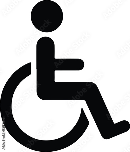silhouette person in wheelchair accessibility symbol vector design