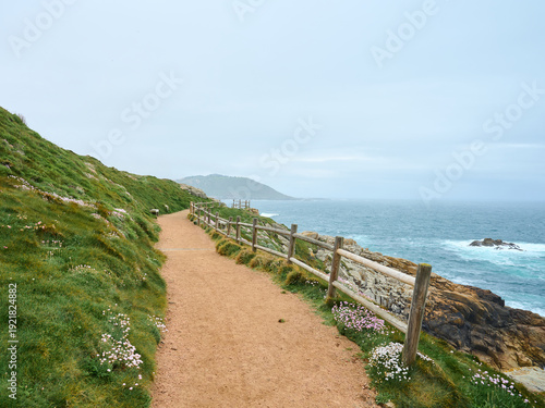 Costal path A Coruña on a cloudy day