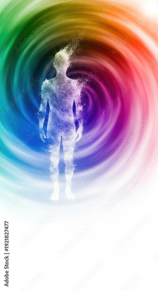 Obraz premium Abstract image of a ghostly reflection fading away, symbolizing the relinquishment of self-identity for financial or commercial gain, introspection, surface, thought
