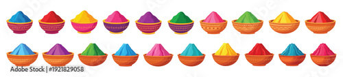 Colorful Gulal Bowl Collection For Holi Festival Designs