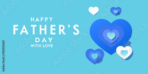Happy father s day with love a heartfelt blue and white design