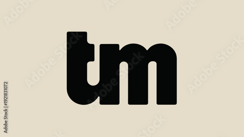 Black lowercase 'tm' symbol signifying trademark, intellectual property, and copyright protection on a simple beige background.