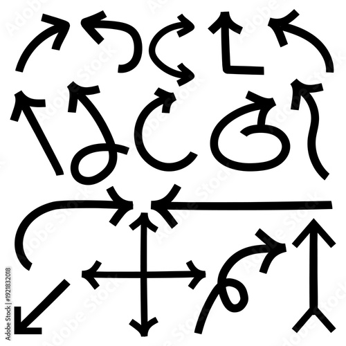 Collection of arrows in various directions