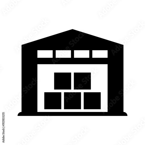 Warehouse icon. Storage. Distribution. Vector icon isolated on white background.