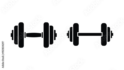 Black dumbbell weights arranged in a repeating pattern silhouette
