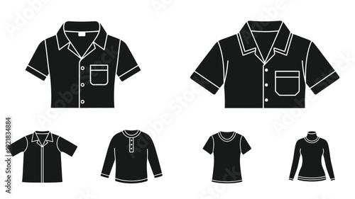 Clothing designs featuring shirts and tops a monochromatic silhouette