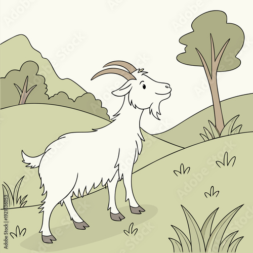 Two goats, one black and one light brown, are positioned together in a studio setting. The black goat is larger and slightly behind the brown goat, which is positioned slightly in front of it. Both go
