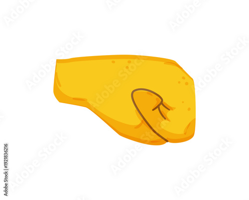 Vector illustration of a yellow clenched fist.