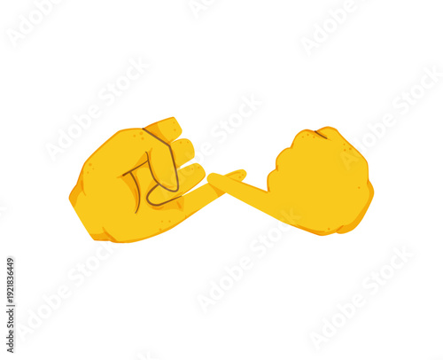 Vector illustration of a yellow hand making a swearing gesture.
