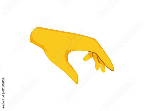 Vector illustration of a yellow hand reaching out.