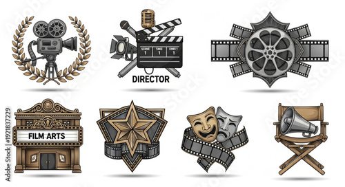 Collection of Film and Cinema Icons and Symbols.