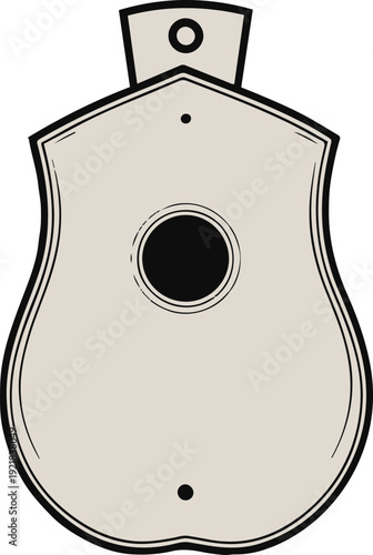  Minimalist horror line art, bold outline, classic ouija planchette shape with center hole 1
