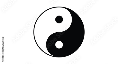 Yin and yang symbol a classic representation of duality in silhouette