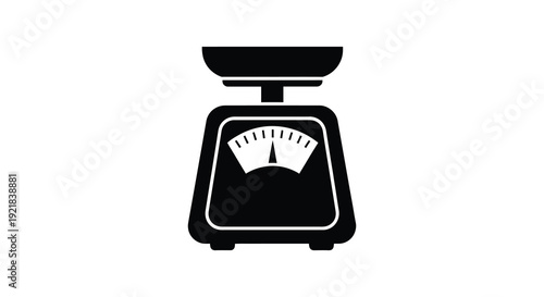 Black silhouette of a vintage scale simple design and stark contrast silhouette