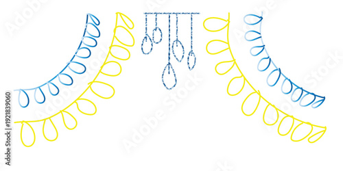 A colorful illustration of a wind chime with decorative elements