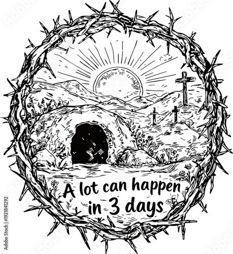 A Lot Can Happen In 3 Days Easter Saying svg, Christian Resurrection svg, Christian Easter svg


