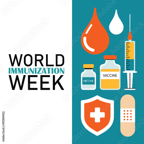 World Immunization week. Vector illustration