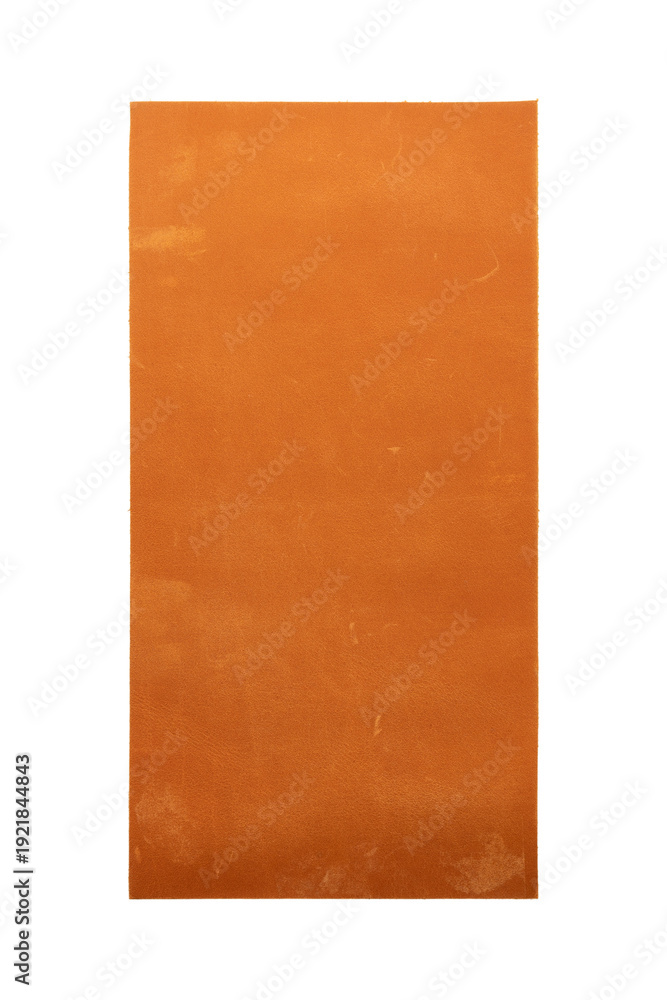 Fototapeta premium Rolled Brown Leather Sheet Isolated on White Background