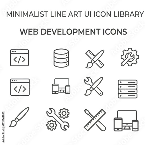 Web Dev & Programming Line Icons