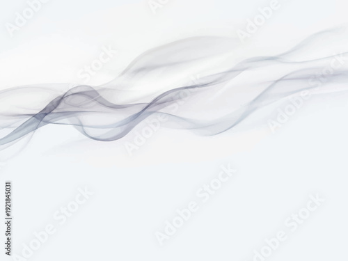 White Smoke Waves on Isolated Background.