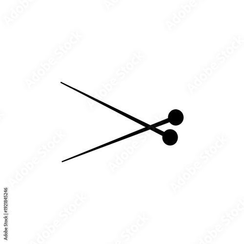 Vector illustration of a greater than sign made from open scissors.