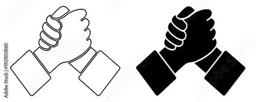 Strong Business Partnership Unity and Collaborative Teamwork Vector Icon