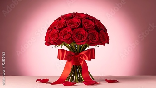 Elegant Luxurious Red Rose Bouquet Arrangement
