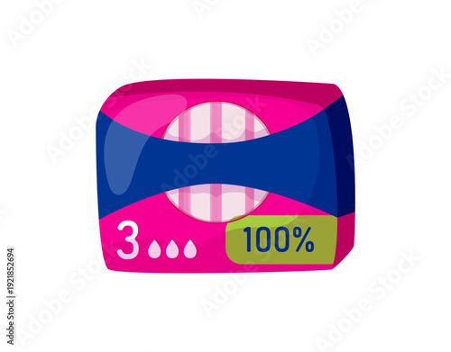 Vector illustration of a pack of pads with a percentage indicator on a white background.