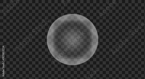 Glassmorphism Round Glass Disk Realistic Translucent Circular Panel with Blue Neon Glow and Mirror Reflection for Tech UI UX Showcase