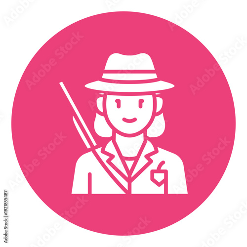 Hunter Female Vector Icon