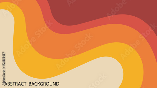 Abstract background with flowing vertical wavy ribbon shapes in retro orange yellow and maroon colors