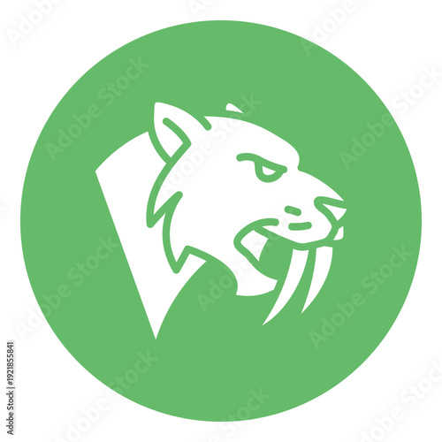 Saber Toothed Tiger Vector Icon