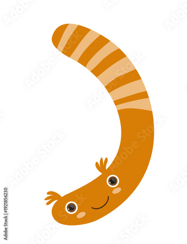 Quadro em tela Vector illustration of an orange monster parenthesis
