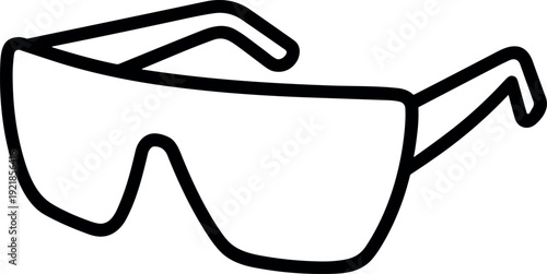 Black sunglasses silhouette icon on white background vector for design