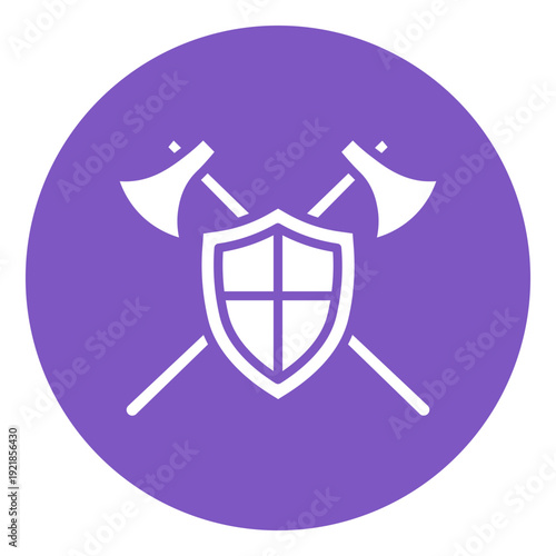 Two Axes And Shield Vector Icon