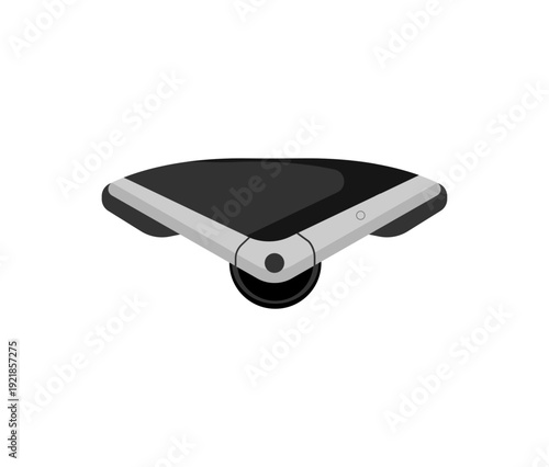 Vector illustration of a hoverboard platform with a black surface on a white background.