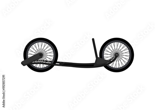 Vector illustration of a skeleton skateboard frame on a white background.