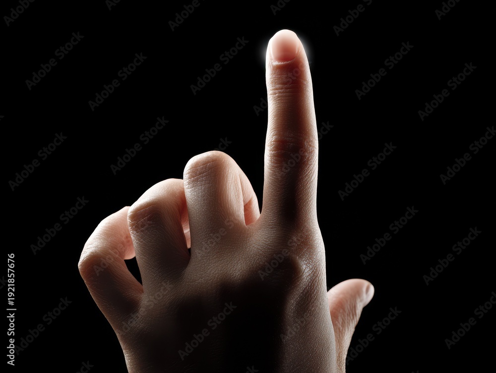 Fototapeta premium touch screen finger gesture isolated on a black background