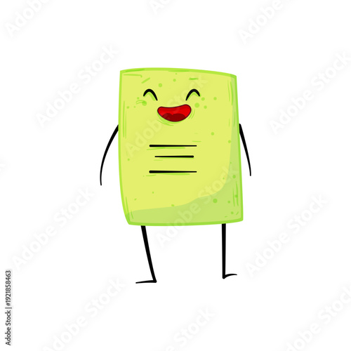 Vector illustration of a cartoon exercise book character with a face.