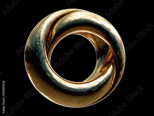 floating torus ring isolated on a black background